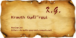 Krauth Györgyi névjegykártya