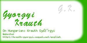 gyorgyi krauth business card